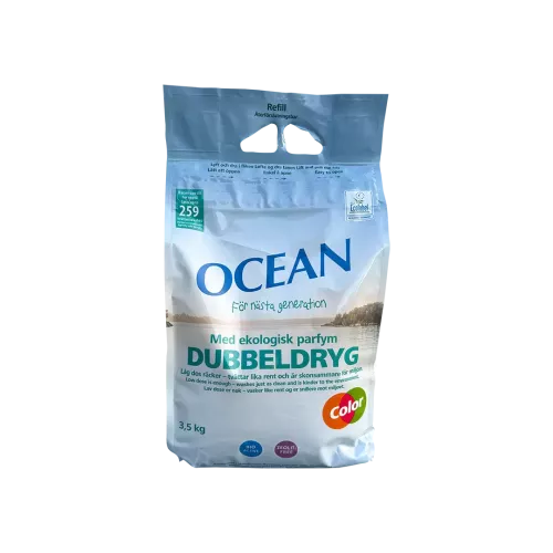 Ocean Dubbeldryg parfymerad refill – koncentrerat tvättmedel för effektiv rengöring av kläder med fräsch doft