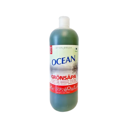 Ocean grönsåpa 1 L – rengöringsmedel för golv och ytor med klassisk såpa baserad på naturliga fettsyror, skonsam rengöring och fräsch doft, utvecklad för hem och professionell städning