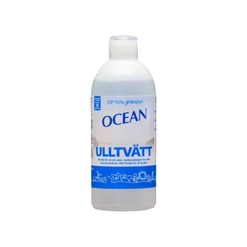 Ocean ulltvätt 1 L – tvättmedel för skonsam rengöring av ull, silke och fintvätt med mild formula som bevarar fibrernas mjukhet och form, utvecklat för ömtåliga material vid hand- och maskintvätt i hushåll