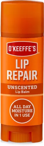 O’Keeffe’s Lip Repair oparfymerat läppbalsam 4,2 g – läppbalsam för torra och spruckna läppar med återfuktande, skyddande och parfymfri formula, idealisk för daglig användning inom arbete och vardag