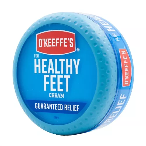 O’Keeffe’s Healthy Feet fotkräm 91 g – fotkräm för mycket torra fötter med intensivt återfuktande och barriärstärkande formula, idealisk för vård utav sprucken hud och daglig användning inom arbete och vardag