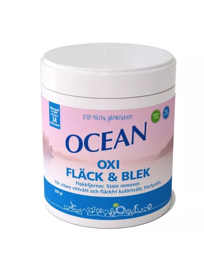 OXI Fläck & Blek Ocean – effektiv fläckborttagare och blekmedel med fräsch doft, 500 g burk