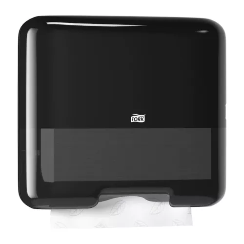Tork H3 Mini pappersdispenser – svart handdukdispenser för vikta pappershanddukar i kompakta utrymmen