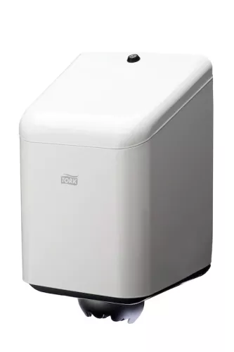 Pappersdispenser Tork M2 metall vit – robust och stilren dispenser för effektiv pappershantering