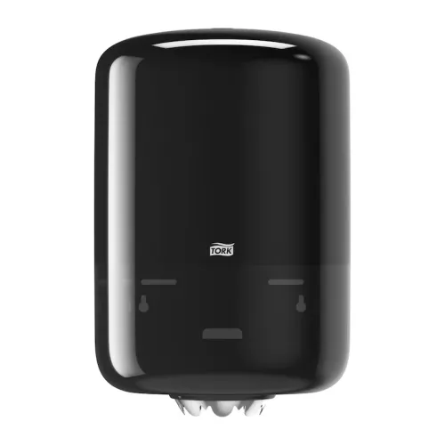 Tork M2 pappersdispenser svart – robust väggmonterad dispenser för centrummatade rullar