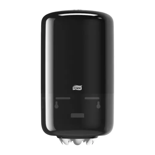 Tork Mini M1 pappersdispenser svart – kompakt centrummatad dispenser för effektiv avtorkning i små utrymmen