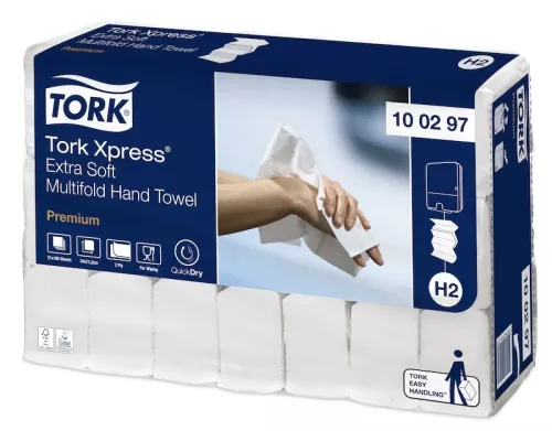 Tork Xpress extra mjuk pappershandduk – multifold handduk för behaglig och hygienisk handtorkning