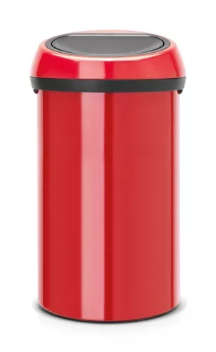 Brabantia Touch Bin papperskorg 60 liter i färgen Passion Röd, med rund form och touchlock för smidig avfallshantering