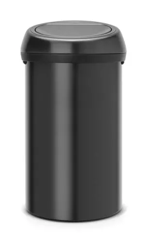 Papperskorg Brabantia Touch Bin, 60 liter, i matt svart finish – elegant och hygienisk med mjuk öppningsfunktion