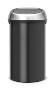 Brabantia Touch Bin matt svart – modern papperskorg med tyst touchlock och elegant pulverlackerad finish