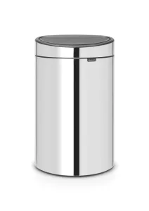 Brabantia Touch Bin New papperskorg i blankborstat stål – elegant och hållbar avfallshink med smidig touch-öppning, perfekt för moderna hem, kontor och köksmiljöer