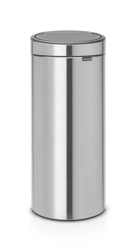Brabantia Touch Bin New papperskorg, mattborstad – elegant avfallsbehållare i rostfritt stål med tyst touch-öppning, idealisk för moderna kök och kontorsmiljöer