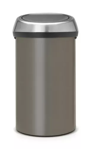 Brabantia Touch Bin i matt platinum – elegant papperskorg för kök, kontor eller badrum med mjuk öppningsmekanism