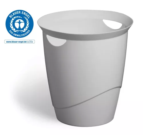 Papperskorg Eco rund grå 16 liter – kompakt och hållbar avfallsbehållare för kontor och hem
