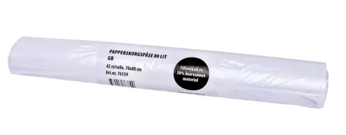 Papperskorgspåse 80L GB – stark och pålitlig avfallspåse för större papperskorgar och avfallsbehållare