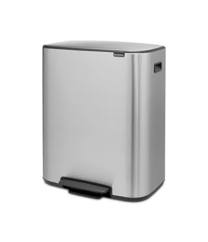 Brabantia Bo Bin i mattborstat stål – pedaldriven avfallshink för hygienisk användning i kök eller kontor