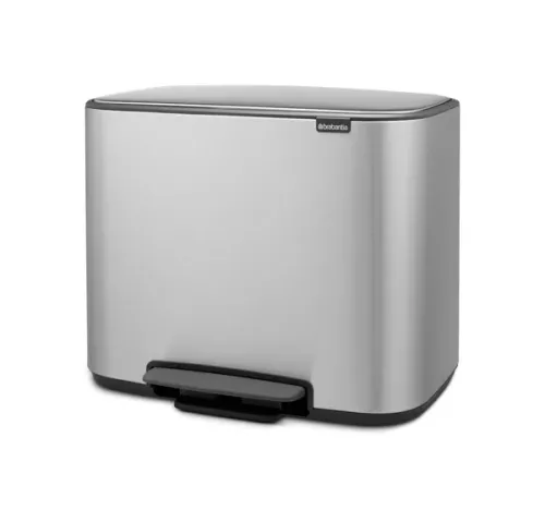 Brabantia Bo Bin pedalhink i mattborstat stål med modernt designat lock