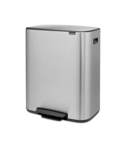 Brabantia Bo pedalhink i mattborstat stål – elegant och praktisk soptunna med tyst stängning, perfekt för kök och kontor