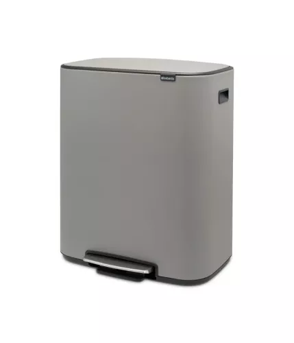Brabantia Bo Bin pedalhink Mineral Concrete – stilren avfallshink med mjukstängande lock och modern design