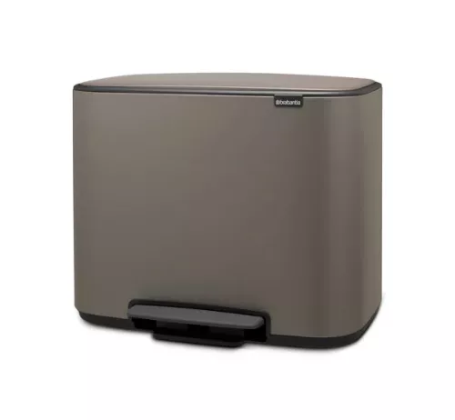 Brabantia Bo Bin 36L i Platinum – stilren pedalhink med tyst öppning och benstativ