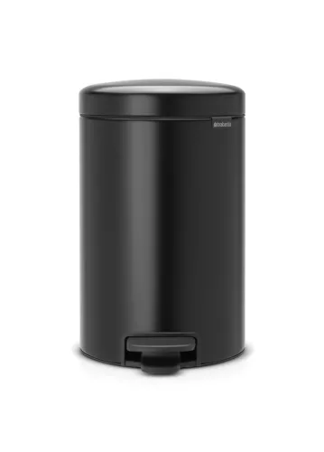 Pedalhink Brabantia NewIcon matt svart 12 liter – stilren och luktfri avfallshink med tyststängande lock för kök och badrum