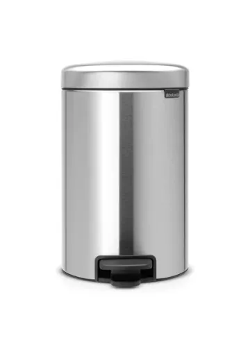Brabantia NewIcon pedalhink i mattborstat stål – liten sophink i storlek S för badrum eller kontor