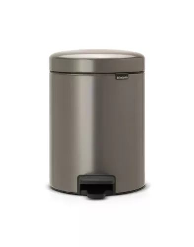 Pedalhink Brabantia NewIcon platinum 5 liter – kompakt och stilren avfallshink med tyststängande lock för badrum och mindre utrymmen