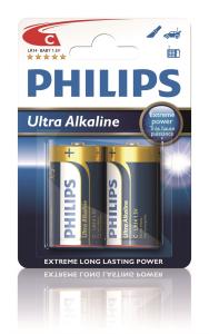 Philips Ultra Alkaline C LR14 Batterier 2-pack