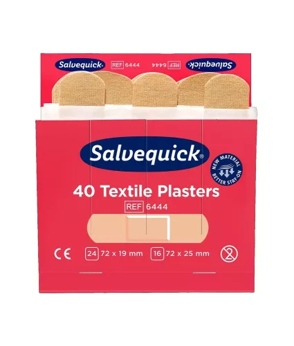 Salvequick textilplåster refill 6x40 st – smidiga och slitstarka plåster för dispenser