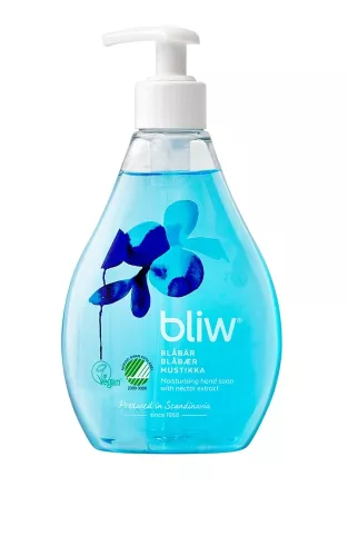 Bliw pumptvål Blåbär 300 ml – mild och väldoftande tvål med nordisk blåbärsdoft för daglig handtvätt