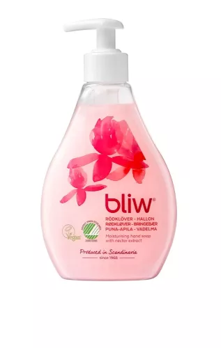 Bliw pumptvål Rödklöver & Hallon 300 ml – mild och återfuktande tvål med fruktig doft och nordiska ingredienser