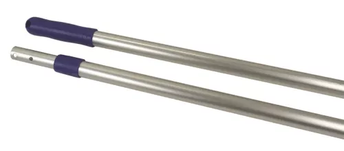 Ställbart redskapsskaft i blått aluminium, justerbar längd 100–180 cm med gängad ände för moppar och borstar