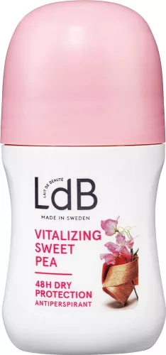 LDB Roll-on Vitalizing Sweet Pea 60 ml – deodorant med fräsch blommig doft  Vitalizing Sweet Pea roll-on från LDB – effektiv 60 ml deodorant med långvarigt skydd