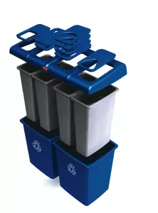 Rubbermaid Glutton Återvinningsstation 4x87L
