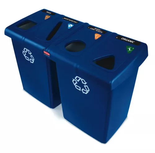 Rubbermaid Glutton återvinningsstation 487 liter – rymlig och slitstark avfallsbehållare för effektiv källsortering, perfekt för offentliga miljöer, köpcentrum och utomhusbruk