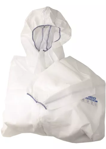 Safegard GP engångsoverall XL (182–188 cm) – skyddsoverall med huva för engångsbruk vid sanering och industriarbete