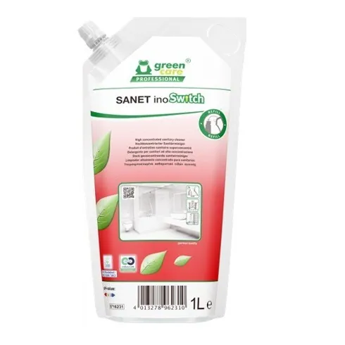 Sanet inoSwitch 1L refillpåse – miljövänlig och effektiv sanitetsrengöring med citronsyra för Switch-doseringssystem