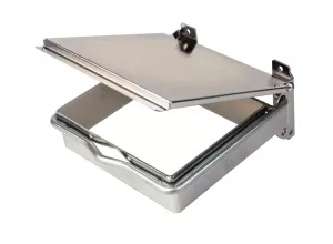 Sanitetspåshållare med lock – diskret och hygienisk behållare för dammskyddspåsar i toalettutrymmen