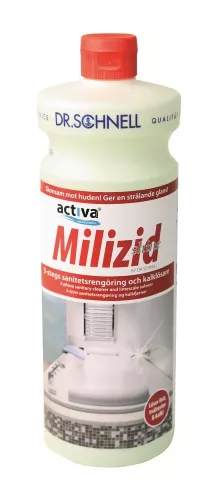 Activa Milizid Shine sanitetsrent 1L – professionellt rengöringsmedel för hygieniska badrum och sanitära utrymmen