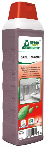 Green Care Sanet Alkastar 1L sanitetsrent – kraftfullt och miljömärkt rengöringsmedel för daglig sanitetstvätt av badrum och toaletter