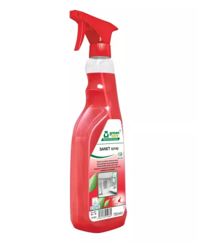 Sanitetsrent Tana Sanet Sanicid Spray 750 ml – effektiv rengöringsspray för badrum och sanitära utrymmen