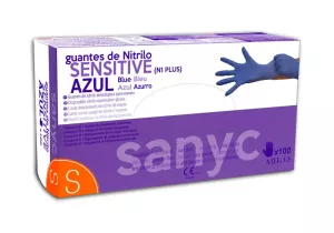 ​Nitrilhandske Sanyc Sensitive puderfri blå S
