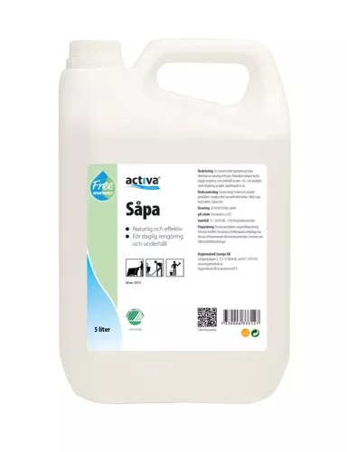 Activa Sapa Free – parfymfritt allrengöringsmedel, 5 liter, skonsamt för allergikänsliga miljöer