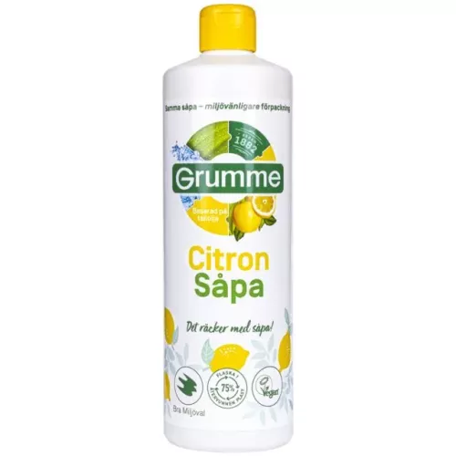 Såpa Grumme Citron Soft 750 ml – naturligt och milt rengöringsmedel med frisk citrondoft för effektiv städning av alla ytor