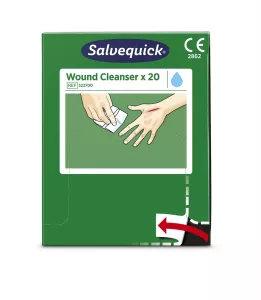 Sårtvättare Salvequick 20-pack – praktiska och hygieniska engångsservetter för snabb och effektiv rengöring av sår