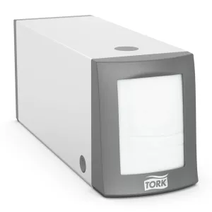 Tork Fastfold servettdispenser N2 grå – liggande bordsdispenser för snabb och hygienisk servering i restaurangmiljöer