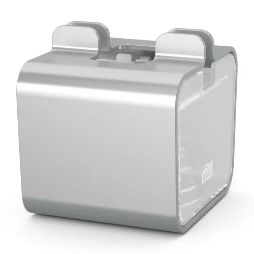Servettdispenser Tork Snack N10 aluminium – stilren och kompakt bordsdispenser för servetter i café- och snabbmatsmiljöer