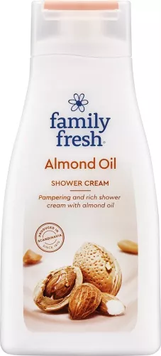 Family Fresh Shower & Shampoo – duschkräm och schampo med mandelolja, 500 ml för hela familjen