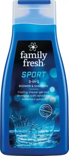 Family Fresh Sport dusch & schampo 500 ml – uppfriskande 2-i-1-produkt för kropp och hår