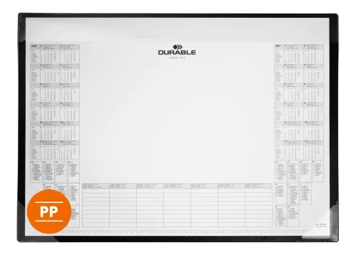 Skrivunderlägg med kalender 600x430 mm PP – praktiskt skrivbordsunderlägg med kalender för planering och skydd av skrivbordet